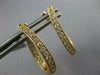 ESTATE 0.61CT DIAMOND 18KT YELLOW GOLD 3D INSIDE OUT OVAL HOOP HANGING EARRINGS