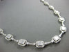 WIDE 5.5CT DIAMOND 18K WHITE GOLD ROUND & BAGUETTE SEMI ETERNITY TENNIS NECKLACE
