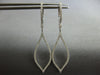 ESTATE LARGE .77CT DIAMOND 14KT WHITE GOLD 3D OPEN LEAF HUGGIE HANGING EARRINGS