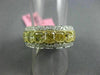WIDE 7.56CT WHITE & FANCY YELLOW DIAMOND 18KT 2 TONE GOLD ANNIVERSARY RING