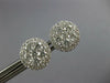 ESTATE LARGE 1.13CT DIAMOND 18KT WHITE GOLD 3D CLUSTER FLOWER HALO STUD EARRINGS