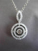 ESTATE .50CT DIAMOND 14KT WHITE GOLD SOLITARE HALO FILIGREE FLOATING PENDANT