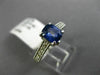 ESTATE 1.88CT DIAMOND & CUSHION SAPPHIRE 18K WHITE GOLD FILIGREE ENGAGEMENT RING