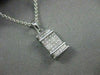 ESTATE .40CT DIAMOND 14KT WHITE GOLD PRINCES CUT RECTANGULAR PENDANT #15435