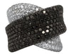 LARGE 4.85CT WHITE & BLACK DIAMOND 18KT WHITE GOLD 3D MULTI ROW CRISS CROSS RING