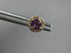 .68CT DIAMOND & AAA AMETHYST 14KT ROSE GOLD 3D ROUND HALO FLOWER STUD EARRINGS