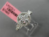 ESTATE .86CT ROUND & PRINCESS DIAMOND 18K WHITE GOLD 3D 5 STONE HALO FLOWER RING