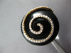 ESTATE EXTRA LARGE .57CT DIAMOND & AAA ONYX 14KT ROSE GOLD ROUND SWIRL FUN RING