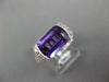 ESTATE 3.81CT DIAMOND & AAA AMETHYST 14K WHITE GOLD BAGUETTE SEMI BEZEL FUN RING