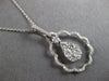 .59CT DIAMOND 18KT WHITE GOLD 3D ROUND CLUSTER FLORAL TEAR DROP FLOATING PENDANT