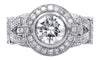 LARGE 2.58CT DIAMOND 18KT WHITE GOLD ROUND HALO BEZEL LOVE KNOT ENGAGEMENT RING