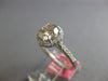1.5CT WHITE & FANCY YELLOW DIAMOND 18K WHITE GOLD SOLITAIRE HALO ENGAGEMENT RING