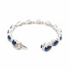 LARGE 25.30CT DIAMOND & AAA SAPPHIRE 18KT WHITE GOLD PEAR SHAPE & ROUND BRACELET