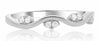 ESTATE .09CT DIAMOND 14KT WHITE GOLD 3D ROUND MARQUISE SHAPE WAVE FUN RING