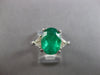 LARGE 4.08CT DIAMOND & COLUMBIAN EMERALD 14KT WHITE GOLD ENGAGEMENT RING #28084