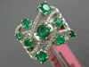 ESTATE 1.66CT DIAMOND & AAA EMERALD 18KT WHITE GOLD MULTI ROW CRISS CROSS RING