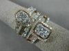 ESTATE LARGE 1.62CT ROUND & BAGUETTE DIAMOND 14KT YELLOW GOLD MULTI ROW FUN RING