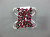 ESTATE LARGE 1.03CT DIAMOND & AAA RUBY 18KT WHITE GOLD 3D CLUSTER FUN RING