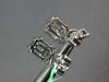 1.0CT DIAMOND 18K WHITE GOLD BAGUETTE ASSCHER & MOON STONE CLUSTER STUD EARRINGS