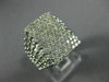 ESTATE LARGE 1.0CT DIAMOND 14KT WHITE GOLD 3D PAVE RECTANGULAR MULTI ROW RING