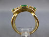 WIDE 1.31CT DIAMOND & EMERALD 18KT YELLOW GOLD BAGUETTE & ROUND ANNIVERSARY RING