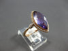 LARGE 3.4CT DIAMOND & AAA AMETHYST 14KT ROSE GOLD MARQUISE & ROUND HALO FUN RING