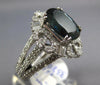 ESTATE LARGE 8.23CT DIAMOND & AAA SAPPHIRE 18KT WHITE GOLD OVAL ENGAGEMENT RING
