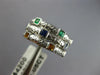 ESTATE WIDE 1.05CT AAA MULTI GEM 18KT WHITE GOLD 3D HAMMERED TRINITY RING #1650