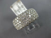 LARGE 2.67CT DIAMOND 14KT WHITE GOLD 3D MULTI ROW PAVE CLASSIC ANNIVERSARY RING