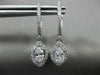 ESTATE .98CT ROUND & MARQUISE DIAMOND 14KT WHITE GOLD 3D HALO HANGING EARRINGS