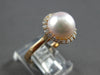ESTATE .29CT DIAMOND & AAA SOUTH SEA PEARL 14K ROSE GOLD 3D ROUND HALO LOVE RING