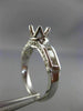 ESTATE .94CT DIAMOND 14KT WHITE GOLD 3D CROWN SEMI MOUNT ENGAGEMENT RING #2078