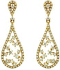 ESTATE .93CT DIAMOND 14KT YELLOW GOLD TEAR DROP FLOWER CLASSIC HANGING EARRINGS