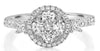 .85CT DIAMOND 18KT WHITE GOLD PRINCESS & ROUND CLUSTER CIRCULAR FRIENDSHIP RING