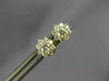 ESTATE .43CT DIAMOND 18KT YELLOW GOLD 3D CLASSIC CLUSTER FLOWER STUD EARRINGS