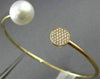ESTATE .14CT DIAMOND & AAA SOUTH SEA PEARL 18KT ROSE GOLD CIRCLE BANGLE BRACELET