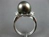 ESTATE LARGE .50CT DIAMOND & AAA TAHITIAN PEARL PLATINUM ENGAGEMENT RING #27138