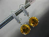 ESTATE 3.95CT DIAMOND & AAA CITRINE 14KT WHITE GOLD 3D CLIP ON HANGING EARRINGS
