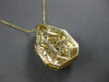 EXTRA LARGE 2.2CT DIAMOND 14KT YELLOW GOLD ROUND & BAGUETTE DOUBLE HALO PENDANT