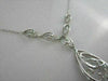 ANTIQUE 18KT WHITE LEAF DROP FILIGREE DIAMOND NECKLACE