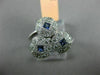 ESTATE WIDE .69CT DIAMOND & AAA SAPPHIRE 14KT WHITE GOLD TRIANGULAR CIRCLE RING