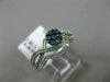 .68CT WHITE & BLUE DIAMOND 14KT WHITE GOLD FLOWER CLUSTER ENGAGEMENT RING SET