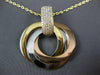 ESTATE LARGE .73CT DIAMOND 18KT TRI COLOR GOLD CIRCLE OF LIFE TRINITY PENDANT