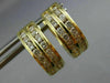 ESTATE 1.0CT DIAMOND 2 ROW HUGGIE 14KT YELLOW GOLD EARRINGS BEAUTIFUL!! #5246