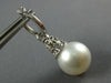 .60CT DIAMOND & SOUTH SEA PEARL 18K WHITE GOLD 3D CLASSIC CROWN HANGING EARRINGS