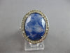 4.14CT DIAMOND & AAA SLICED SAPPHIRE 14KT WHITE GOLD OVAL & ROUND FILIGREE RING
