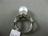 ESTATE LARGE .21CT DIAMOND 18KT WHITE GOLD 3D AAA SOUTH SEA PEARL SOLITAIRE RING