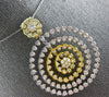 EXTRA LARGE 2.63CT DIAMOND 14KT 2 TONE GOLD 3D MULTI CIRCULAR FLOATING PENDANT