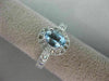ESTATE 1.03CT DIAMOND & AQUAMARINE 14KT WHITE GOLD FILIGREE OVAL ENGAGEMENT RING