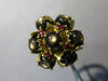 ANTIQUE LARGE 12.45CT AAA RUBY & STAR SAPPHIRE 14KT YELLOW GOLD 3D FLOWER RING